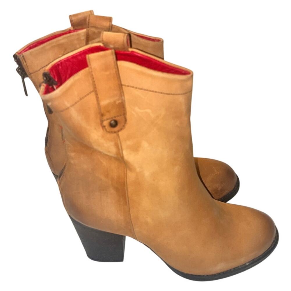 Alcala's Chicago Western Tan Leather Women's Ankle Boots Size: 8.5" EXCELLENT